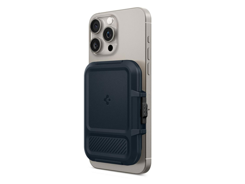 Spigen Lock Fit Magsafe Universal Magnetischer Kartenhalter Metall Slate