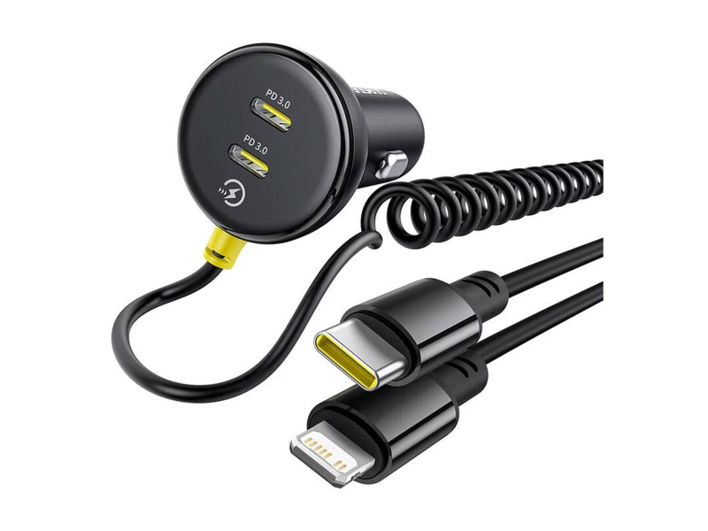 Baseus Auto-Ladegerät (C+C)+(C&L) Kabel 60W Schwarz