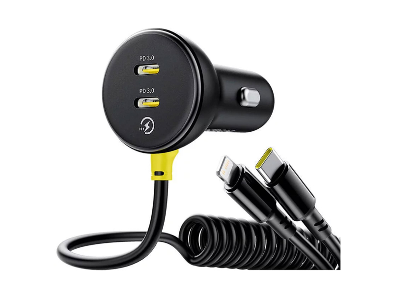 Baseus Auto-Ladegerät (C+C)+(C&L) Kabel 60W Schwarz