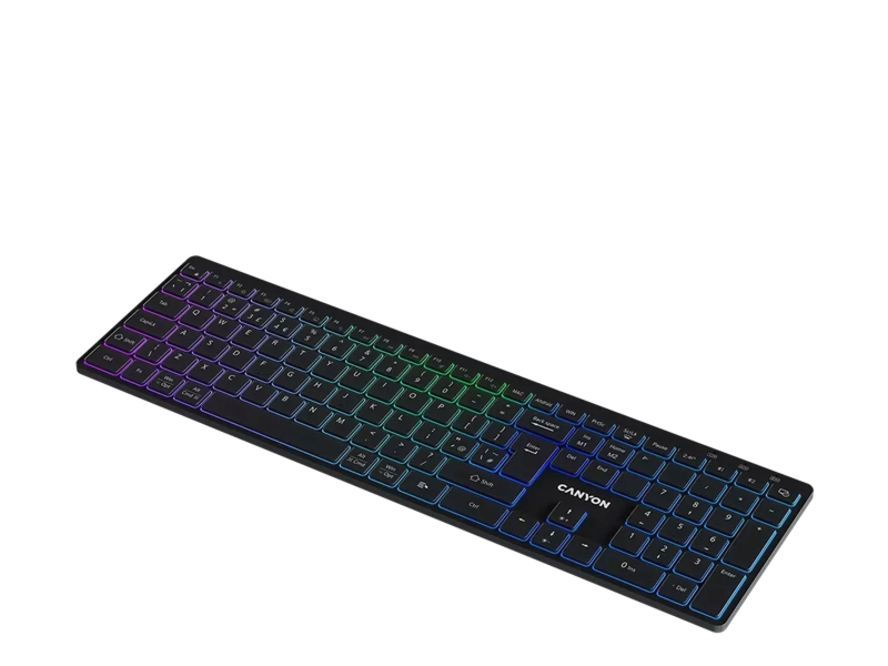 CANYON Tastatur HKB-W11 UK/US RGB Zwei Modi Kabellos Schwarz