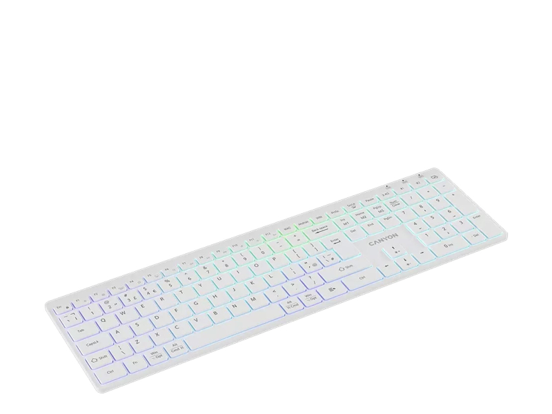 CANYON Tastatur HKB-W11 UK/US RGB Zwei Modi Kabellos Weiß
