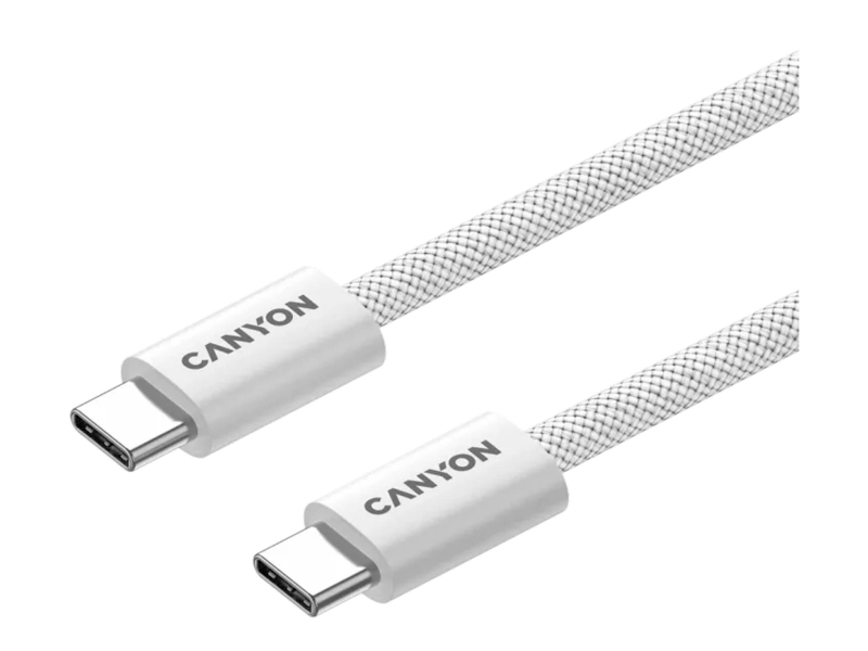 CANYON Kabel OnWire 60MG C-C 60W Magnes in Gewebe 1m Weiß