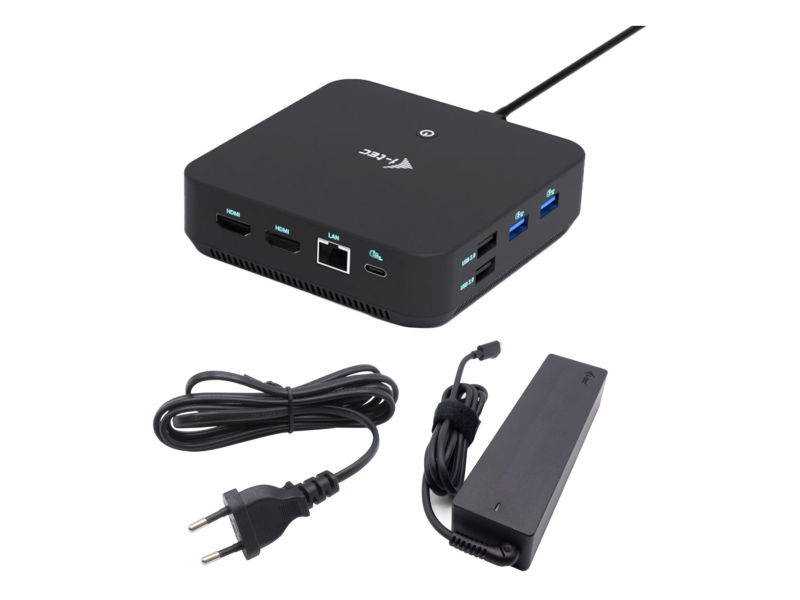 i-tec USB-C DP Dual HDMI Dock Power Delivery 100W + Ladegerät 100W