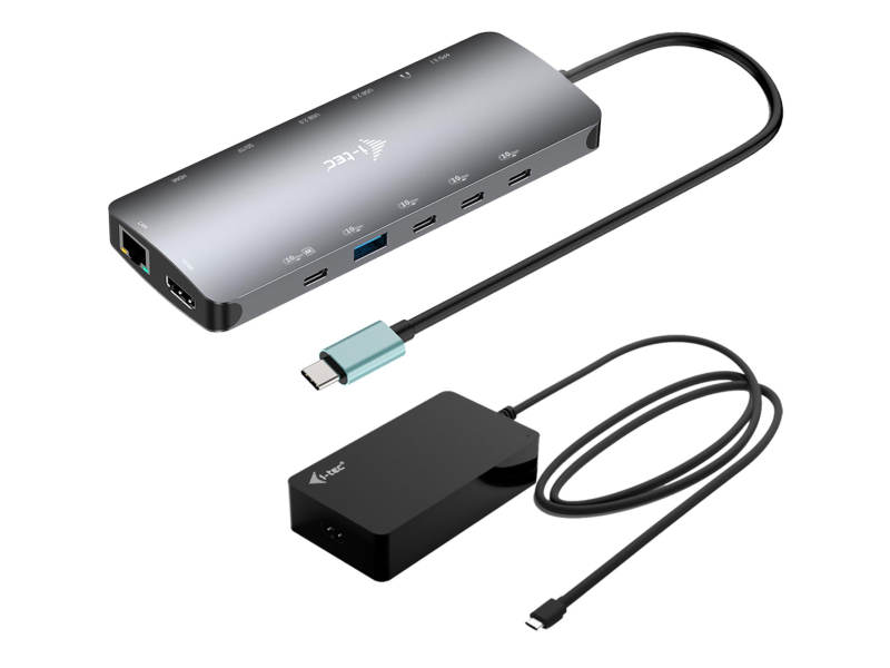 i-tec USB-C Nano 3x Display Dock 2x HDMI +USB-C video +Charger140W