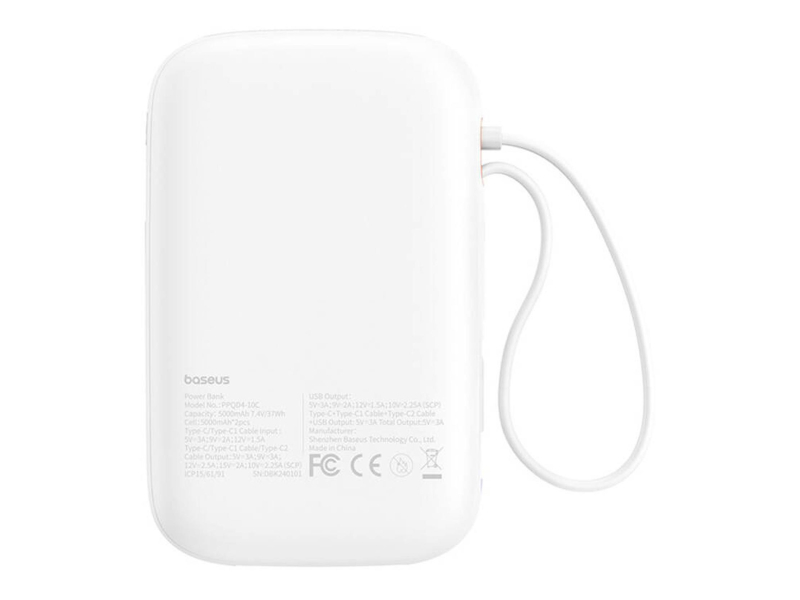 Baseus QPow2 PowerBank 10000mAh 30W Weiß