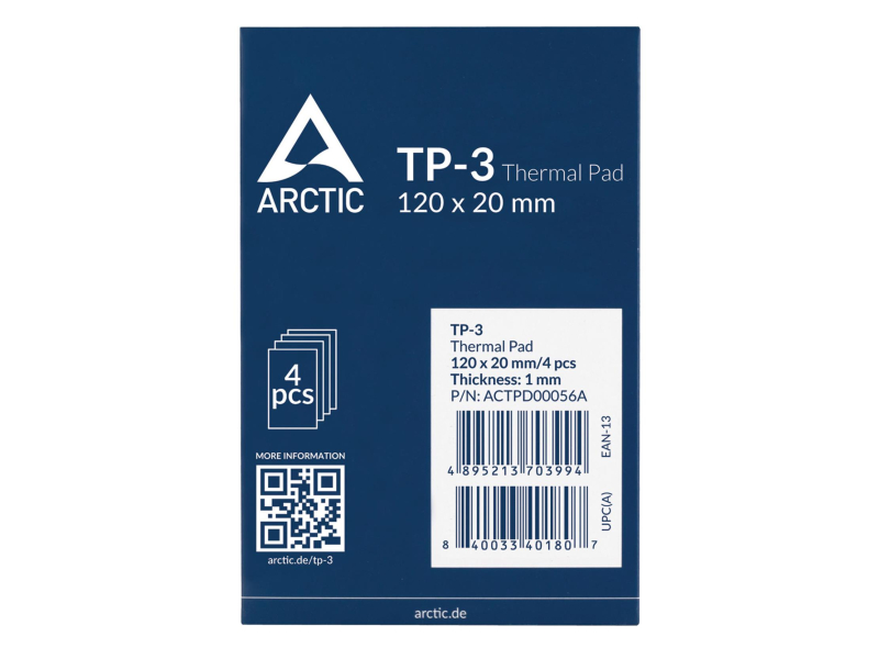 Arctic TP-3 120x20mm 4 Pack 4x1mm