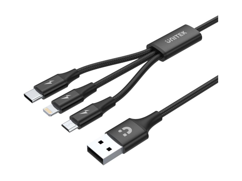 Unitek USB-3.0-Ladekabel – Lightning, USB-C, micro USB