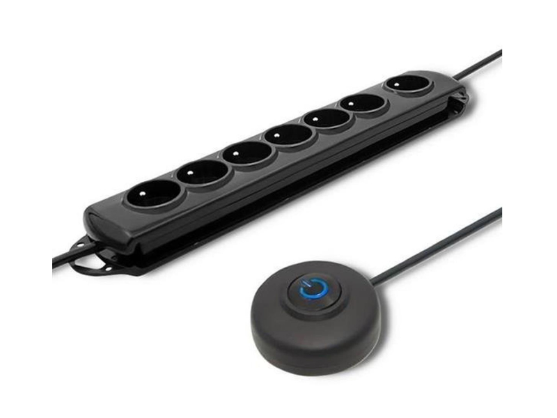 Qoltec Überspannungsschutzleiste – 7 Steckdosen, 1,5 m, schwarz