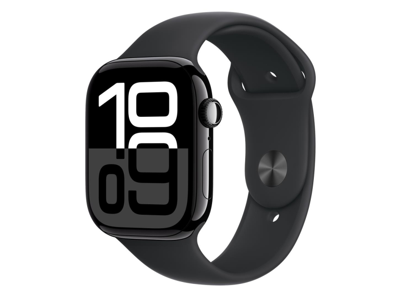 Apple Watch 10 46/Onyx Aluminium/Schwarzes Sportarmband S/M GPS