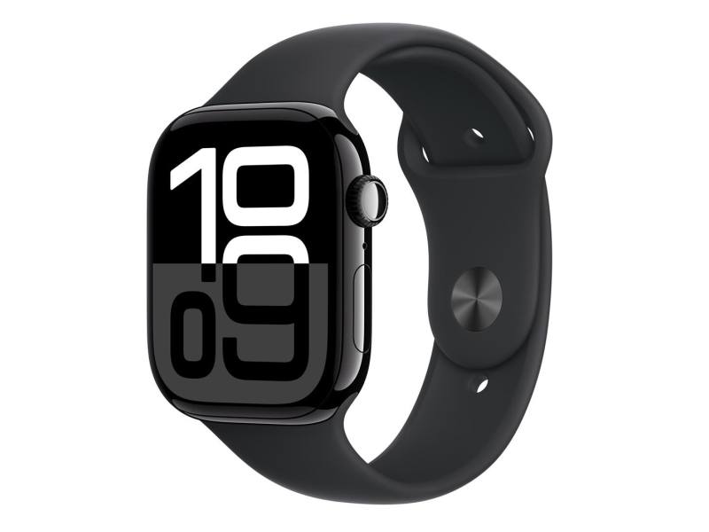 Apple Watch 10 42/Onyx Aluminium/Schwarzes Sportarmband S/M GPS