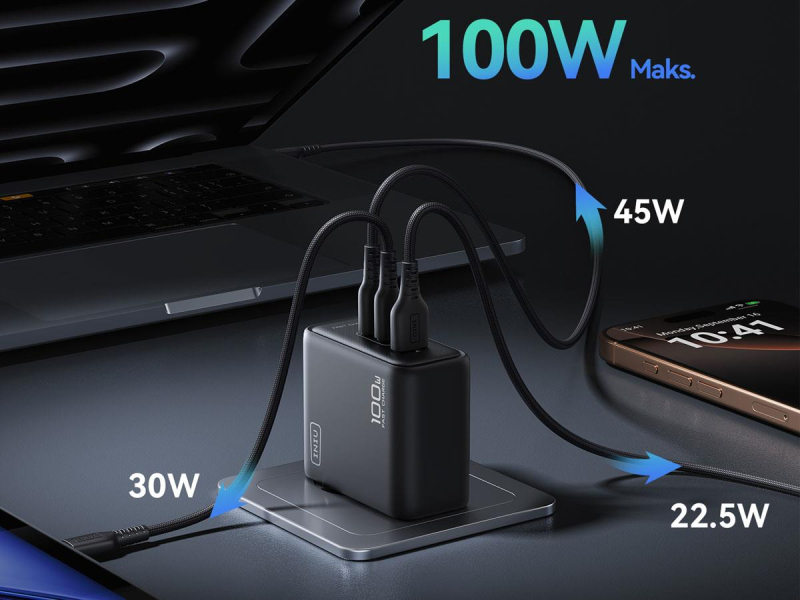 INIU Leopard Charger 100W 2 x USB-C, USB-A faltbar