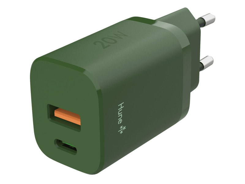 Hune Ładowarka sieciowa GaN 20W USB-C + USB-A Forest Green