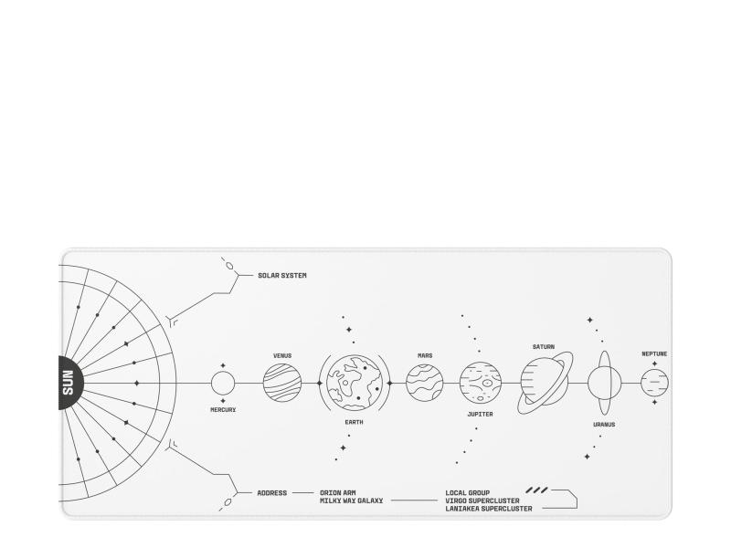 Dark Project Gaming Mousepad Terra Nova White XL