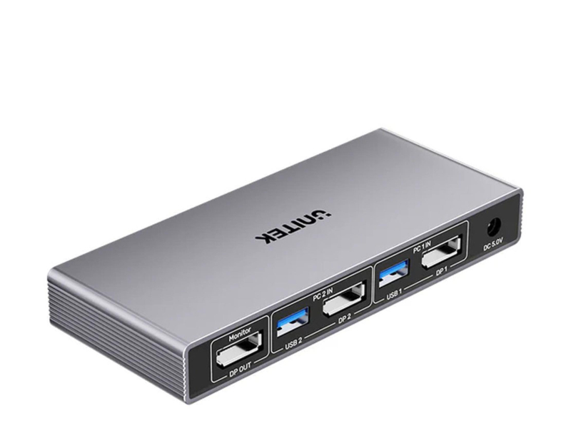 Unitek KVM-Switch 8K@60Hz USB 3.0 5Gbps DP