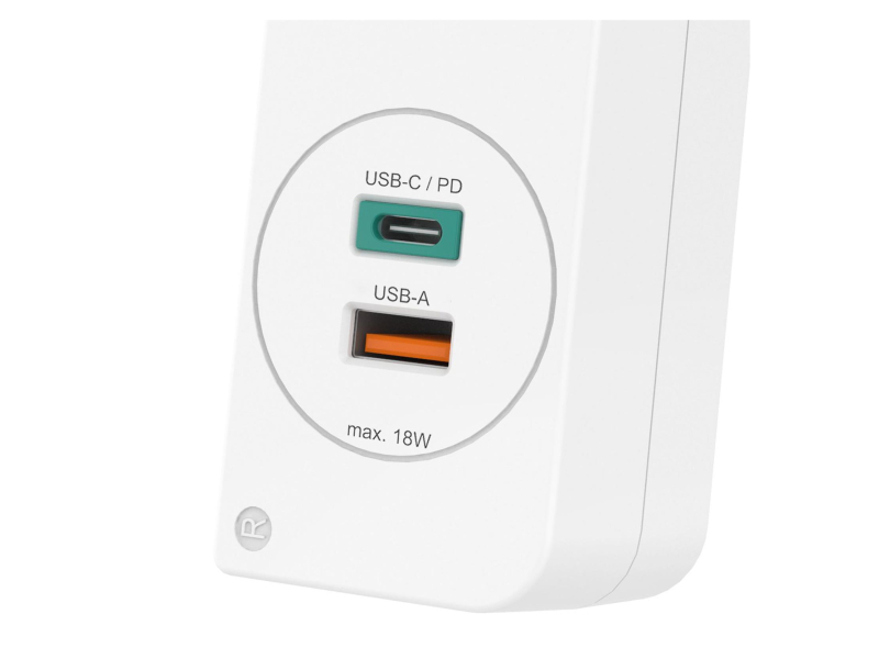Hama Steckdosenleiste 3-fach, 2x USB C/A