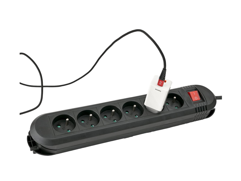 Hama Steckdosenleiste COMFORT 6-fach, 1,5 m (schwarz)