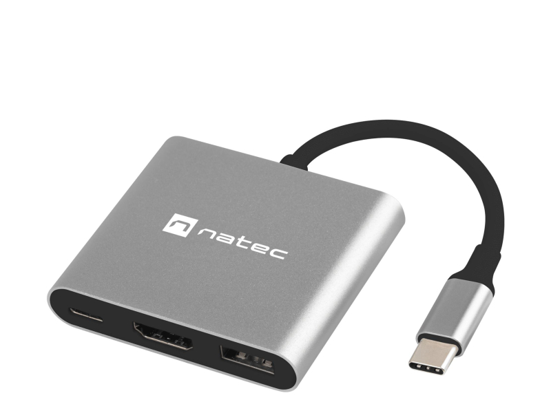 Natec MULTIPORT ADAPTER FOWLER MINI USB-C 3W1 HUB -> USB 3.0, HDMI