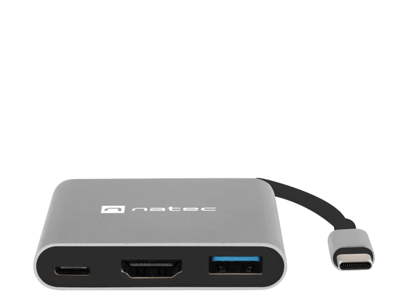 Natec MULTIPORT ADAPTER FOWLER MINI USB-C 3W1 HUB -> USB 3.0, HDMI