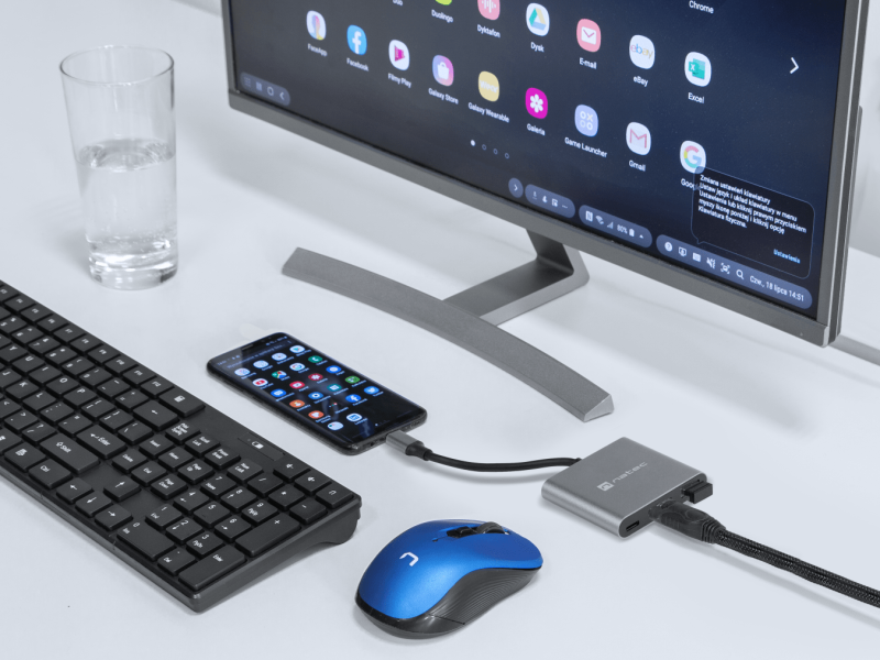 Natec MULTIPORT ADAPTER FOWLER MINI USB-C 3W1 HUB -> USB 3.0, HDMI