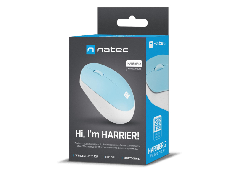 Natec MAUS HARRIER 2 KABELLOS 1600DPI BLUETOOTH 5.1 WEISS-ROT
