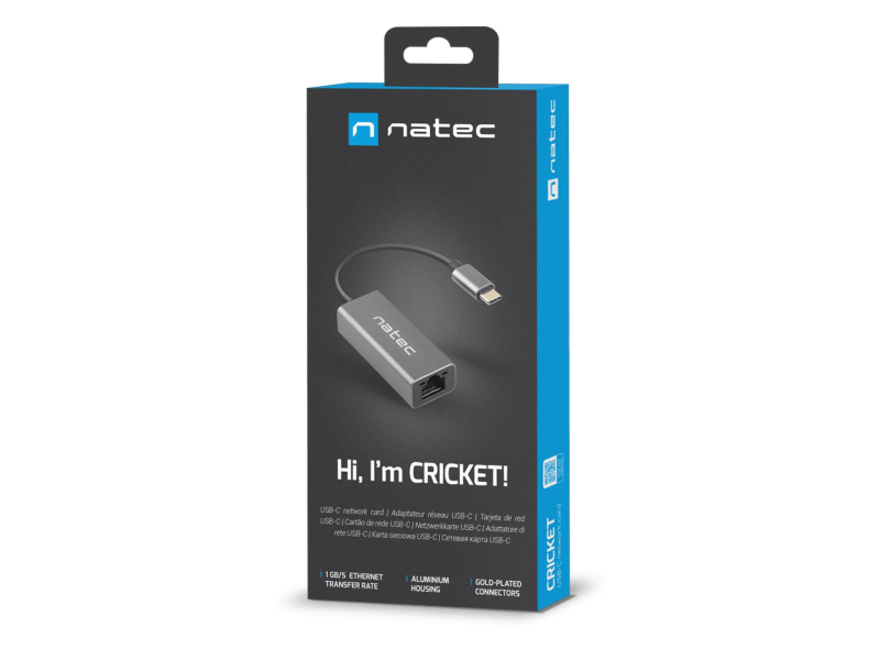 Natec Netzwerkkarte CRICKET USB-C 3.1 1X RJ45 1GB Kabel
