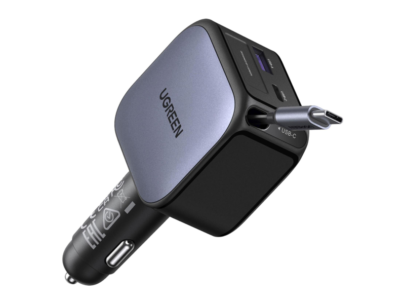 UGREEN Autoladegerät EC602USB-C + USB60W mit Kabel grau