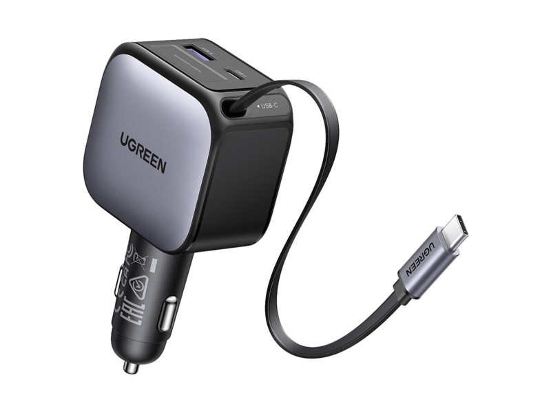 UGREEN Autoladegerät EC602USB-C + USB60W mit Kabel grau