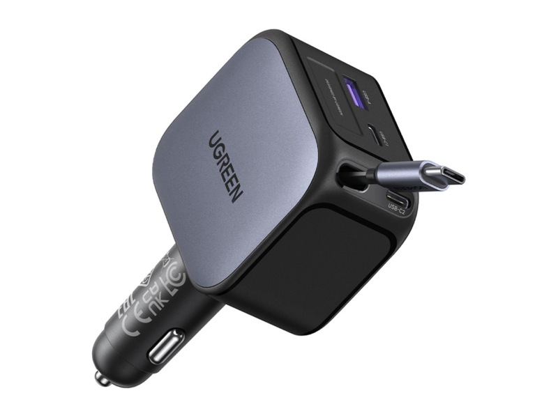 UGREEN Autoladegerät EC6042x USB-C + USB145W mit Kabel grau