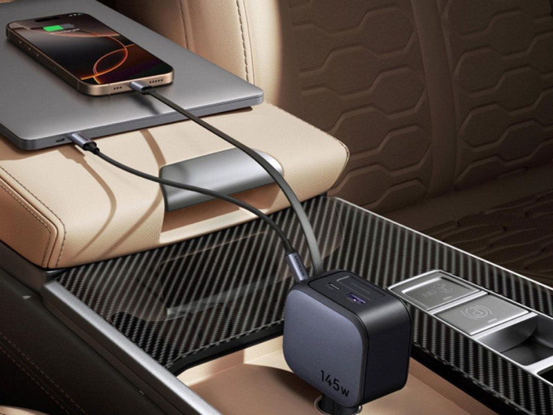 UGREEN Autoladegerät EC6042x USB-C + USB145W mit Kabel grau