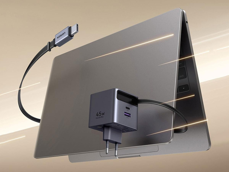 UGREEN Netzladegerät GaN X614USB-C + USB45W mit Kabel grau