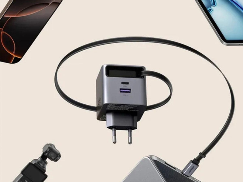 UGREEN Netzladegerät GaN X615USB-C + USB65W mit Kabel grau