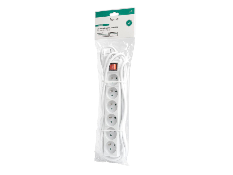 Hama Steckdosenleiste STANDARD 6-fach, 3 m (weiß)