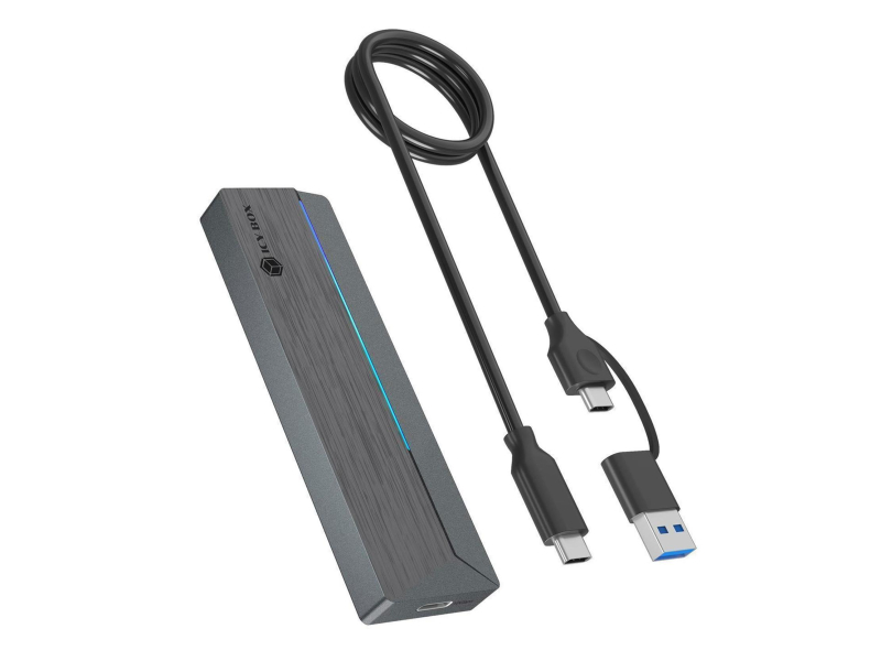 ICY BOX Gehäuse für SSD RGB M.2 SATA/NVMe USB 3.2 Gen 2 Type-C
