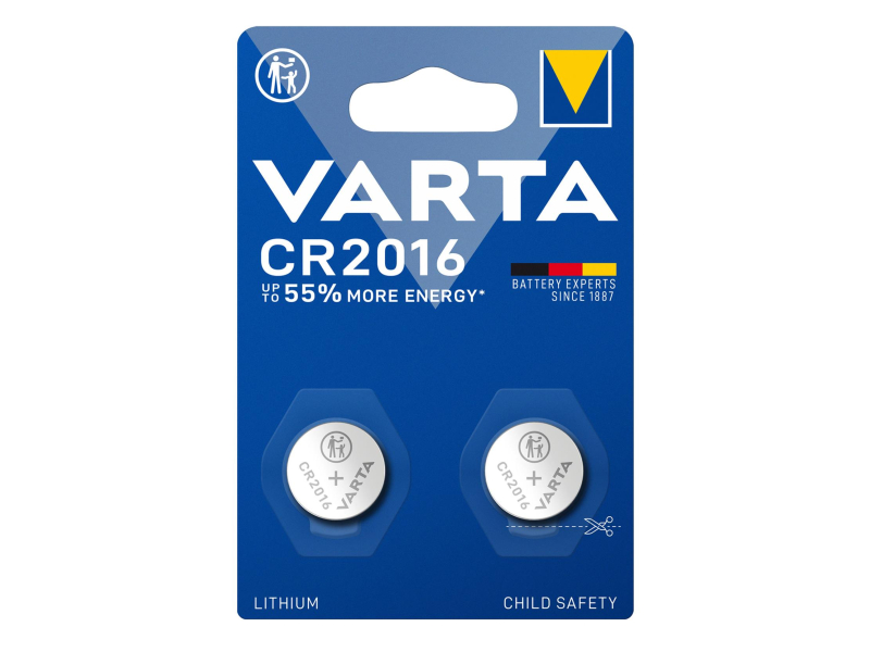 Varta Lithium Knopfbatterien CR2016 (2 Stück)