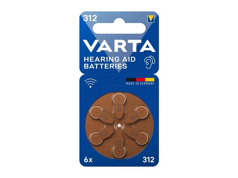 Varta Batterie für Hörgeräte 312 / PR41 (6 Stück)