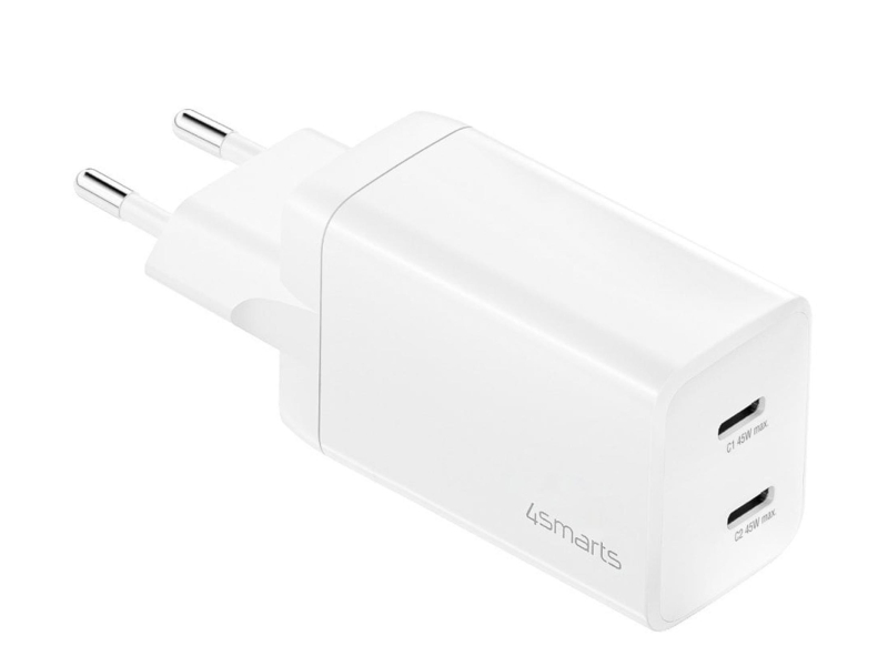 4smarts Wandladegerät PDPlug Dual 45W GaN 2C weiß