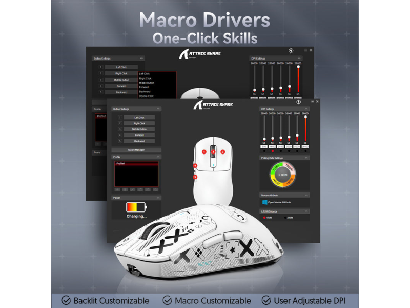 Attack Shark X3PRO 8kHz PAW3395 Omron weiß