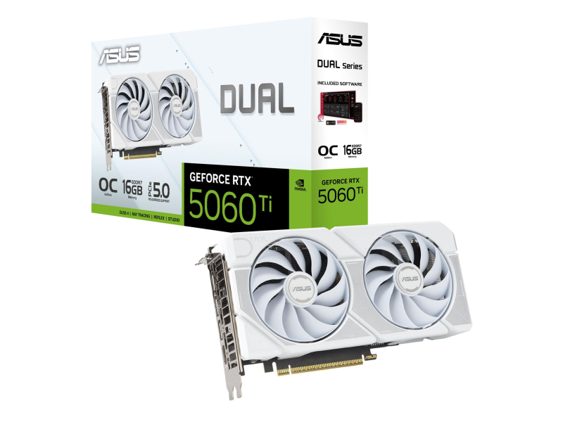 ASUS GeForce RTX 5060 Ti Dual OC Weiß 16GB GDDR7 DLSS4