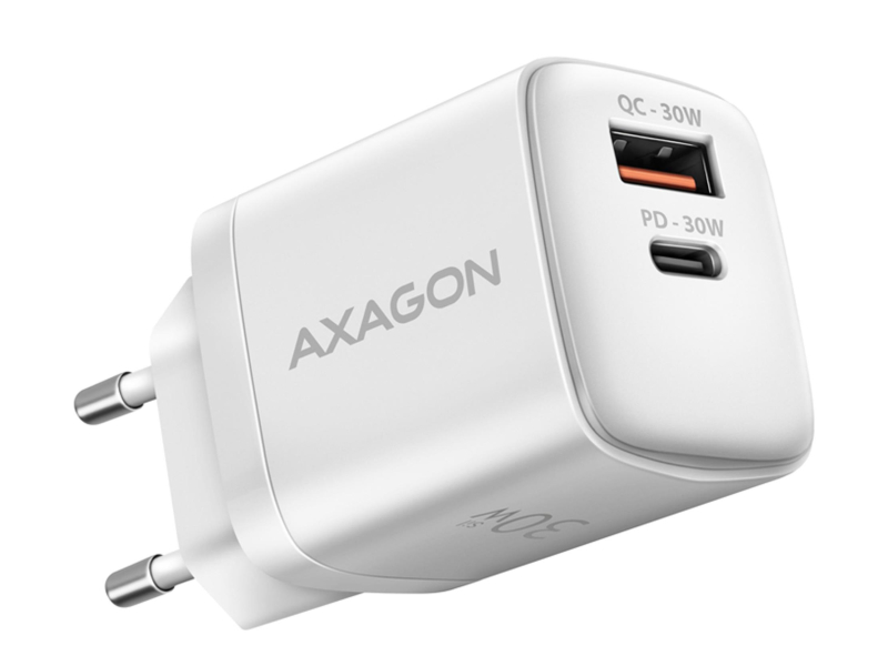 Ładowarka do smartfonów Axagon ACU-PQ30W, Sil 30W, 2x port, PD3.0/PPS/QC4+/SFC/AFC/Apple