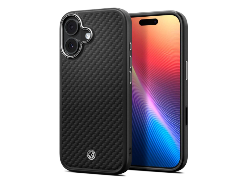 Spigen Enzo Aramid ”T” Mag Magsafe für iPhone 17 Schwarz/Silber