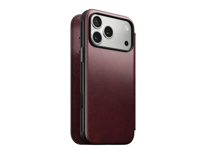 Nomad Modern Leather Folio für iPhone 17 Pro Max MagSafe burgund