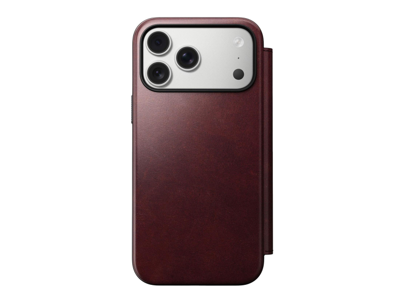 Nomad Modern Leather Folio für iPhone 17 Pro Max MagSafe burgund