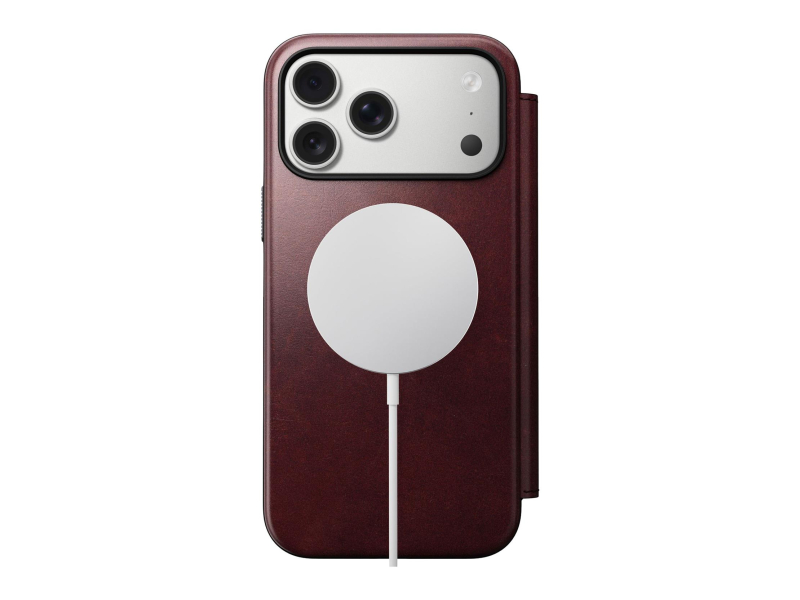 Nomad Modern Leather Folio für iPhone 17 Pro Max MagSafe burgund