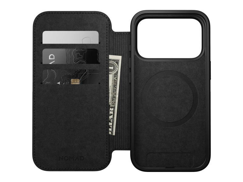 Nomad Modern Leather Folio für iPhone 17 Pro MagSafe schwarz