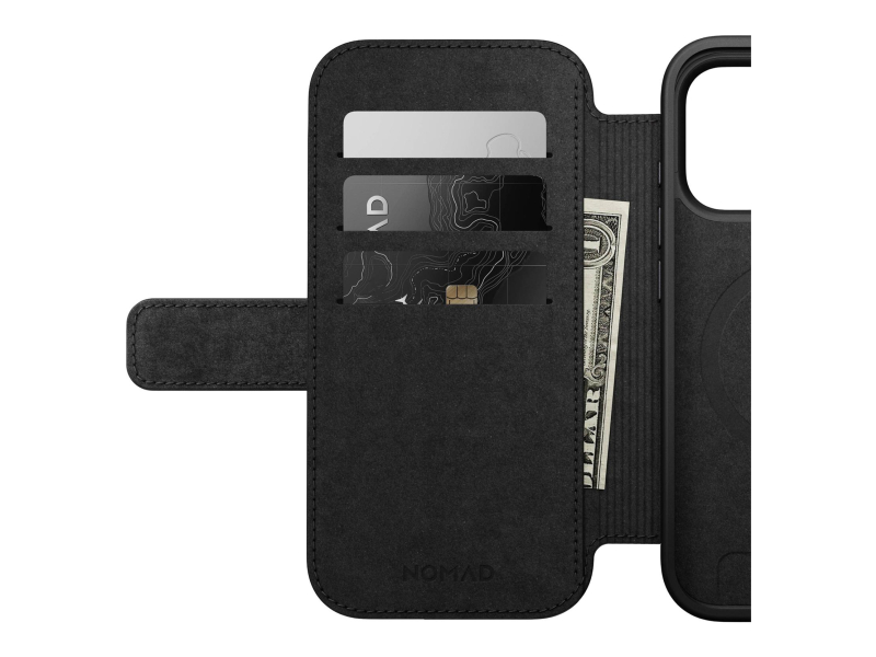 Nomad Modern Leather Folio für iPhone 17 Pro MagSafe schwarz