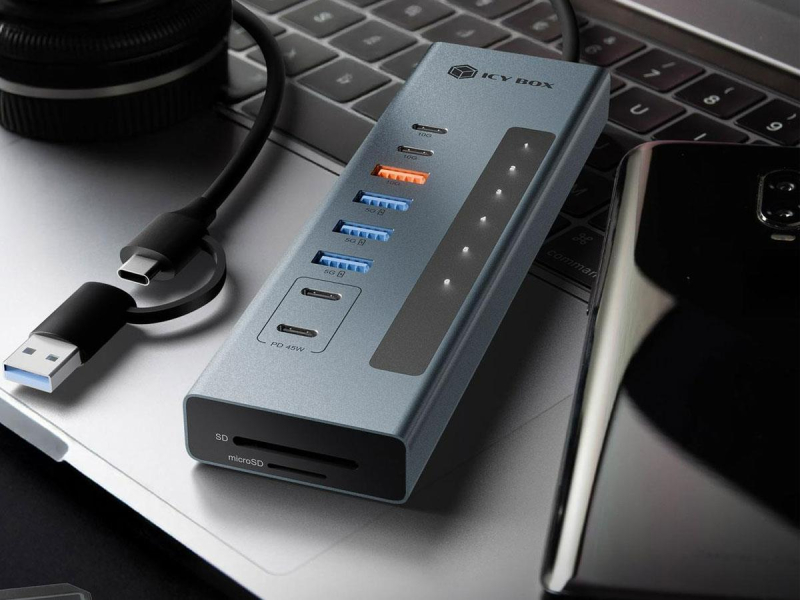 ICY BOX combo 11w1 PD 100W USB SD