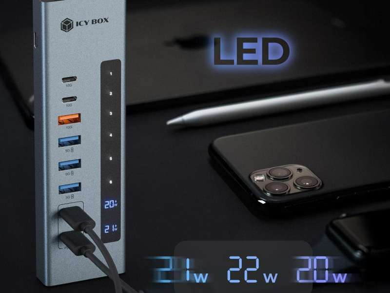 ICY BOX combo 11w1 PD 100W USB SD