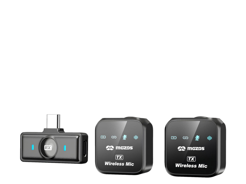 Mozos MX3-DUAL kabellose Mikrofone 2.4GHZ BT 5.3