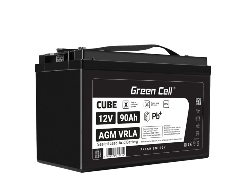 Green Cell Cube AGM VRLA IP54 12V 90Ah