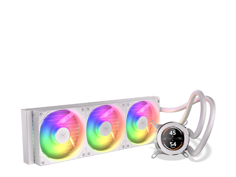 KRUX HydroGlance 360 ARGB LCD Weiß 3x120mm